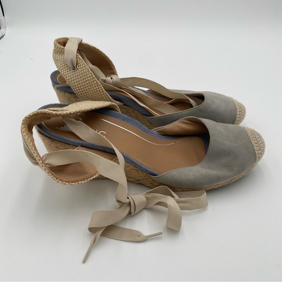 Vionic Maris Ankle Strap Tie Up Suede‎ Crochet Espadrille Wedges Sandals Size 11 - Picture 6 of 9